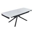 Apollo 6-8 Seater White Ceramic Extending Dining Table with Black Base - 160cm-220cm