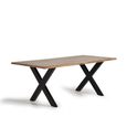 Aquila Dining Table - Solid Acacia Wood - 6 Seater - Cross Legs - Sizes Available