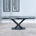 Arctic 6-8 Seater Black Ceramic Swivel Top Extending Dining Table with Cross Base - 140cm-200cm