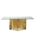Arezzo Dining Table - 6 Seater - 180cm - Clear Glass with Gold Base