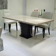 Ark Dining Table - Marble with Wooden Pedestal Base - Variation Available