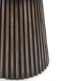 Arya Dark Oak Slatted Round Extending Dining Table - 120cm-200cm - 4-8 Seater