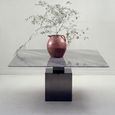 Athena Dining Table - Thin - 8 Seater - Square - Marble with Steel Pedestal Base - Variation Available