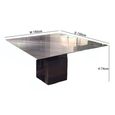 Athena Dining Table - Thin - 8 Seater - Square - Marble with Steel Pedestal Base - Variation Available