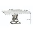 Aurora Dining Table - 8 Seater - 150cm - Square - Marble with Stainless Steel Pedestal Base - Variation Available