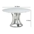 Aurora Dining Table - Round - Marble with Stainless Steel Pedestal Base - Variation Available