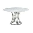 Aurora Dining Table - Round - Marble with Stainless Steel Pedestal Base - Variation Available