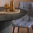 Axel Round Dining Table - 4 Seater - 120cm - Black Fluted