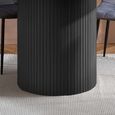 Axel Round Dining Table - 4 Seater - 120cm - Black Fluted