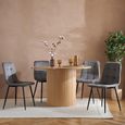 Axel Round Dining Table - 4 Seater - 120cm - Oak Fluted