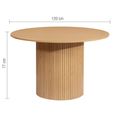 Axel Round Dining Table - 4 Seater - 120cm - Oak Fluted