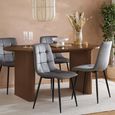 Axel Oval Dining Table - 6 Seater - 160cm - Walnut Fluted