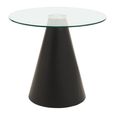 Azalea Dining Table - 2 Seater - 80cm - Round Pedestal - Clear Glass