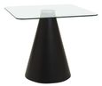 Azalea Dining Table - 2 Seater - 80cm - Square - Glass with Black Cone Base