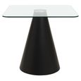 Azalea Dining Table - 2 Seater - 80cm - Square - Glass with Black Cone Base