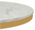 Azalea Dining Table - 2 Seater - 80cm - Round - White Marble with Gold Base