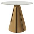 Azalea Dining Table - 2 Seater - 80cm - Round - White Marble with Gold Cone Base