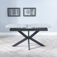 Bari 6-8 Seater Grey Ceramic Extending Dining Table with Black Star Base - 140cm-180cm