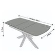 Bari 6-8 Seater Grey Ceramic Extending Dining Table with Black Star Base - 140cm-180cm