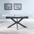 Bari 6-8 Seater Grey Ceramic Extending Dining Table with Black Star Base - 140cm-180cm
