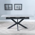 Bari 6-8 Seater Grey Ceramic Extending Dining Table with Black Star Base - 140cm-180cm