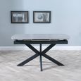 Bari 6-8 Seater Grey Ceramic Extending Dining Table with Black Star Base - 140cm-180cm