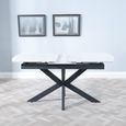Bari 6-8 Seater White Ceramic Extending Dining Table with Black Star Base - 140cm-180cm