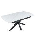 Bari 6-8 Seater White Ceramic Extending Dining Table with Black Star Base - 140cm-180cm