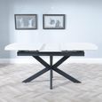 Bari 6-8 Seater White Ceramic Extending Dining Table with Black Star Base - 140cm-180cm