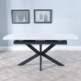 Bari 6-8 Seater White Ceramic Extending Dining Table with Black Star Base - 140cm-180cm