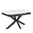 Bari 6-8 Seater White Ceramic Extending Dining Table with Black Star Base - 140cm-180cm