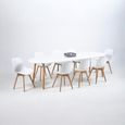 Belina Extending Oval Dining Table - 6-10 Seater - 170cm-270cm - White and Wood