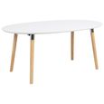 Belina Extending Oval Dining Table - 6-10 Seater - 170cm-270cm - White and Wood