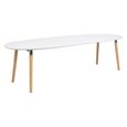 Belina Extending Oval Dining Table - 6-10 Seater - 170cm-270cm - White and Wood