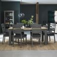 Oakham Dark Grey & Scandi Oak Extending Dining Table - 8-10 Seater - 180cm-225cm