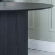 Bern Fluted 4 Seater Black Round Dining Table with Drum Base - 120cm