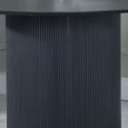 Bern Fluted 4 Seater Black Round Dining Table with Drum Base - 120cm