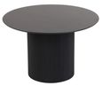 Bern Fluted 4 Seater Black Round Dining Table with Drum Base - 120cm