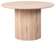 Bern Fluted 4 Seater Oak Effect Round Dining Table with Drum Base - 120cm