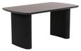 Bern Fluted 6 Seater Black Pedestal Dining Table - 160cm