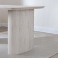 Bern Fluted 6 Seater White Washed Oak Effect Pedestal Dining Table - 160cm