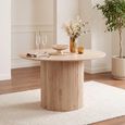 Bern Fluted Round Dining Table - 4 Seater - 120cm - Oak - Drum Base