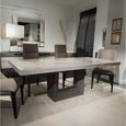 Blade Dining Table - Marble with Wooden Pedestal Base - Variation Available