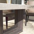 Blade Dining Table - Marble with Wooden Pedestal Base - Variation Available