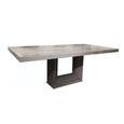 Blade Dining Table - Marble with Wooden Pedestal Base - Variation Available