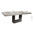 Blade Dining Table - Marble with Wooden Pedestal Base - Variation Available