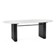 Bolivia Dining Table - 8 Seater - 220cm - Oval - Double Pedestal - White Marble Effect