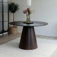 Bolton Round Dining Table - Pedestal - 4 Seater - 120cm - Dark Wood