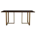 Brando Dining Table - 6 Seater - 180cm - Acacia Wood with Antique Brass Chevron Base