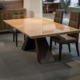 Butterfly Dining Table - Marble with Wooden Pedestal Base - Variation Available